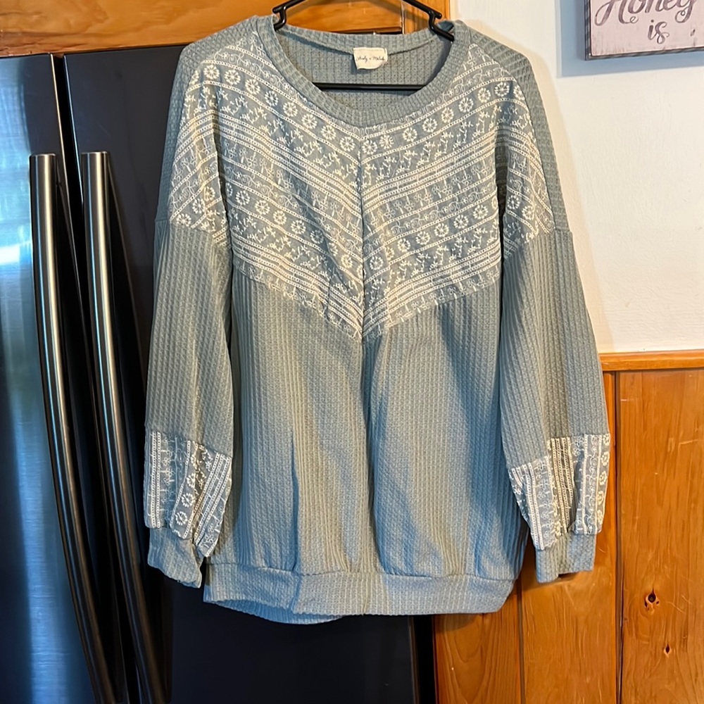Long sleeve sage colored shirt